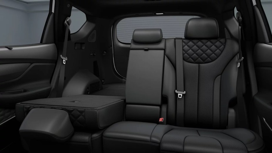 2023 Calligraphy Santa Fe rear seats midsize two-row SUV best buy of 2022 and 2023 repeats.