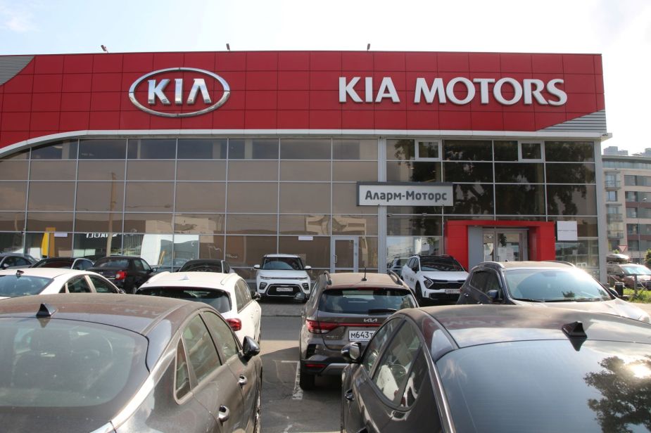 A Kia Motors dealership store in St. Petersburg, Russia