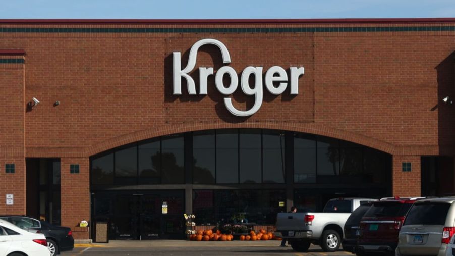 A Kroger sign on the outside of a building
