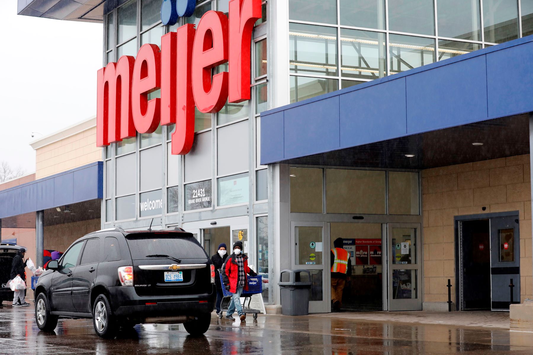 The entrance of a Meijer store in Detroit, Michigan