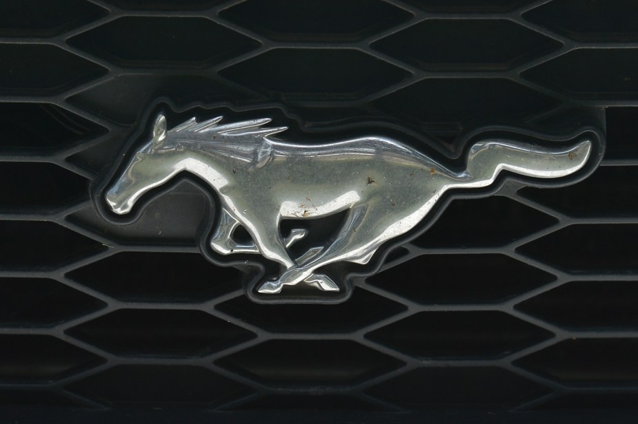 The modern Ford Mustang logo is a running Mustang pony emblem. 