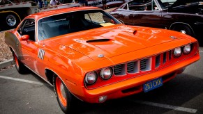 This E-body Plymouth Barracuda shows off its muscle car looks.