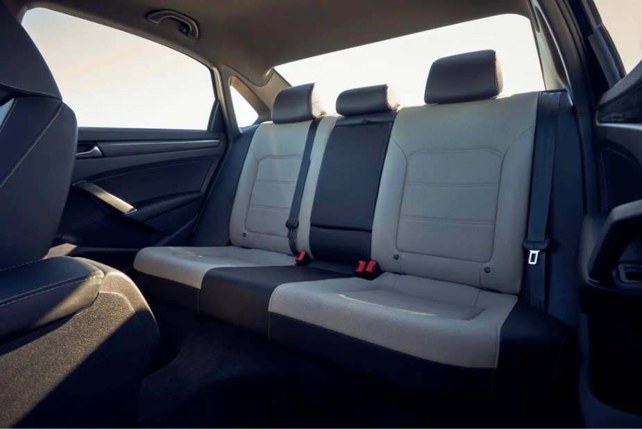 Rear seats in 2021 VW Passat, a great value choice for a used car