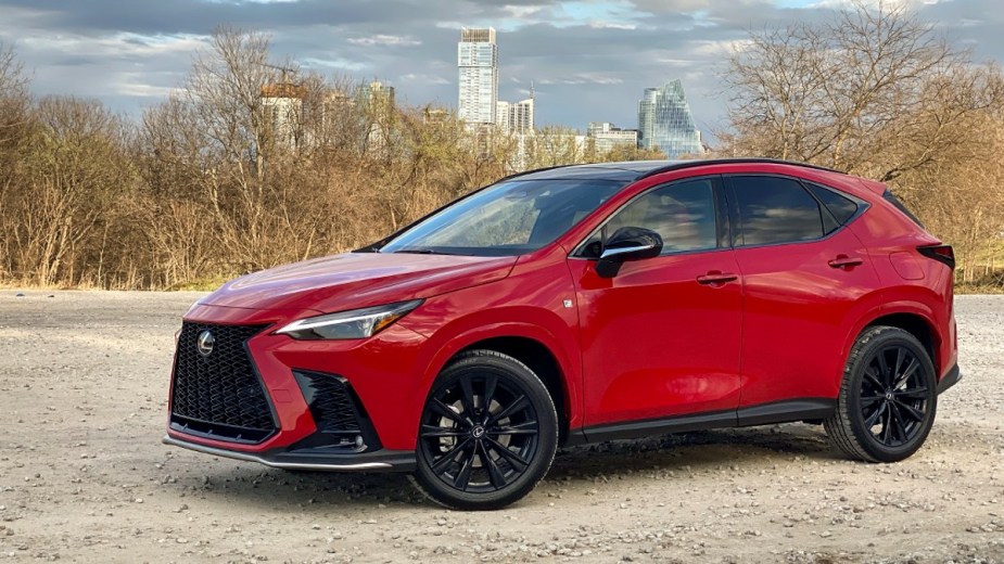 Red 2022 Lexus NX Posed Outdoord