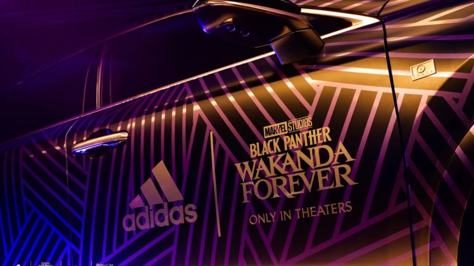 Side Door Lexus RX Wakanda Forever promoting Adidas and the movie