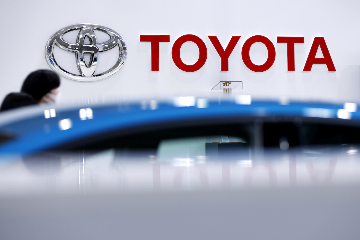 Toyota logo, maker of new Toyota cars. Some of those Toyota models are built to last a long time.