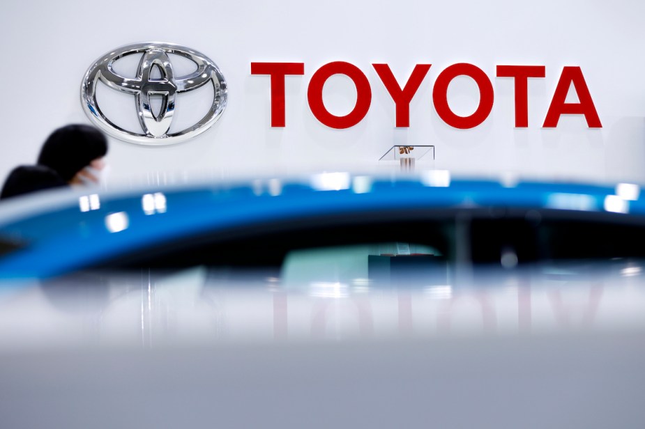 Toyota logo, the maker of the new Toyota car.
