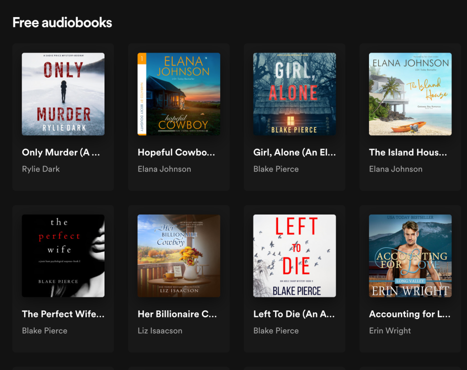 a list of free audio books from Spotify