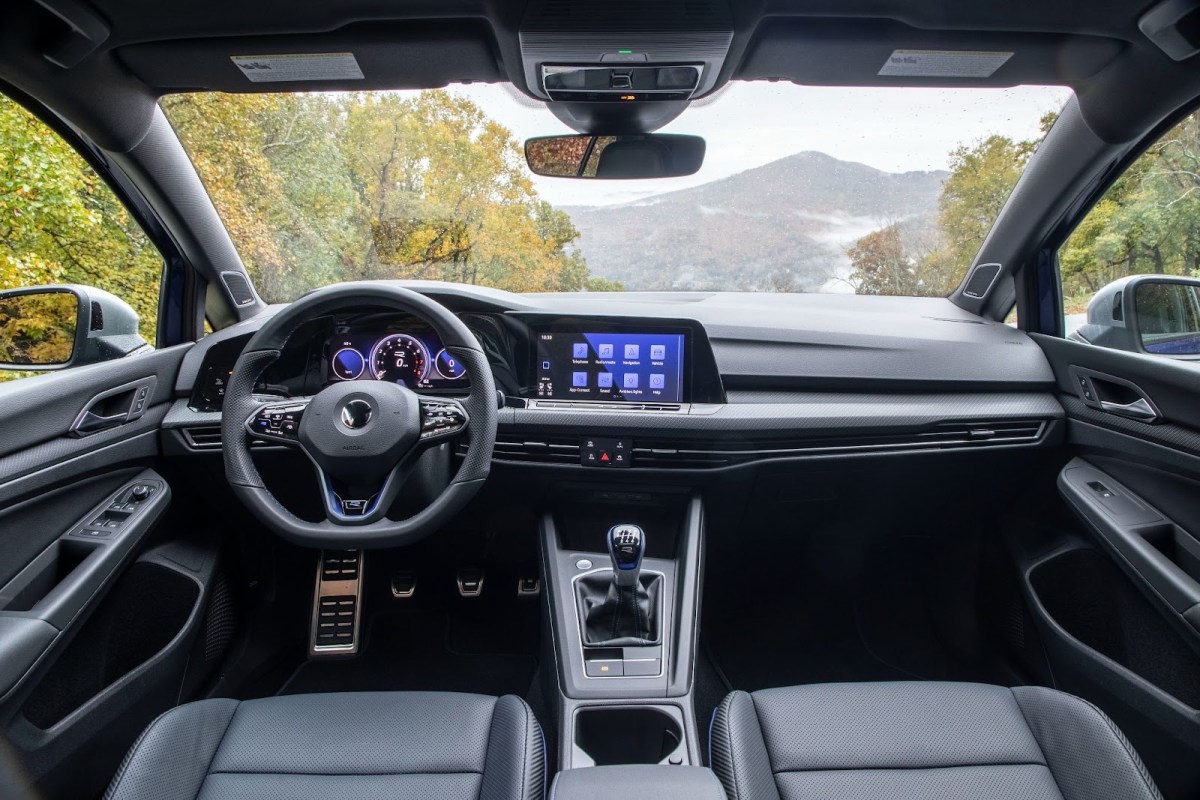 The interior of a new VW Golf R