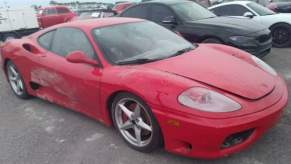 A red 2004 Ferrari 360 Modena