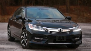 This dark 2016 Honda Accord shows off its LED running lights and requires a specific oil type for oil changes and an easy process for Honda oil life reset.