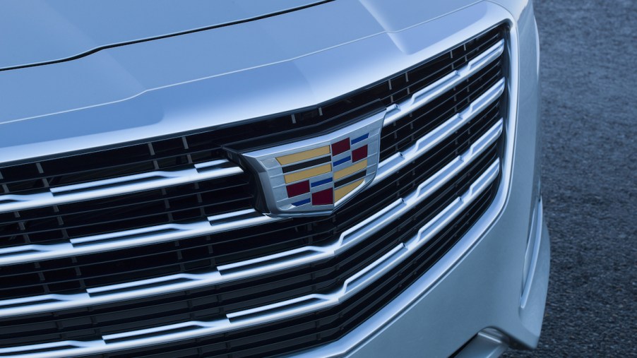 A 2017 Cadillac CTS grille, which is one of the most reliable Cadillac models.