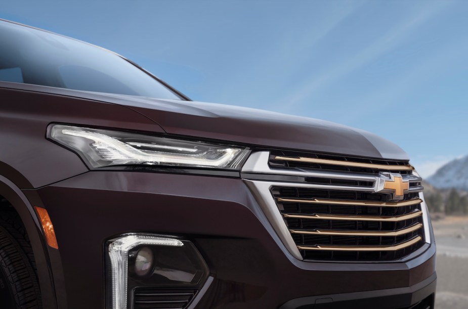A black 2022 Chevrolet Traverse, which is one of the SUVs with the most comfortable seats. 
