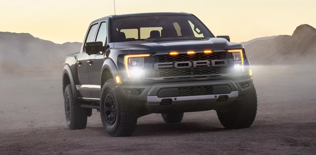 The 2022 Ford F-150 off-roading in dirt