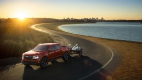 A 2023 Ford Maverick tows a trailer, it also just got a price hike.