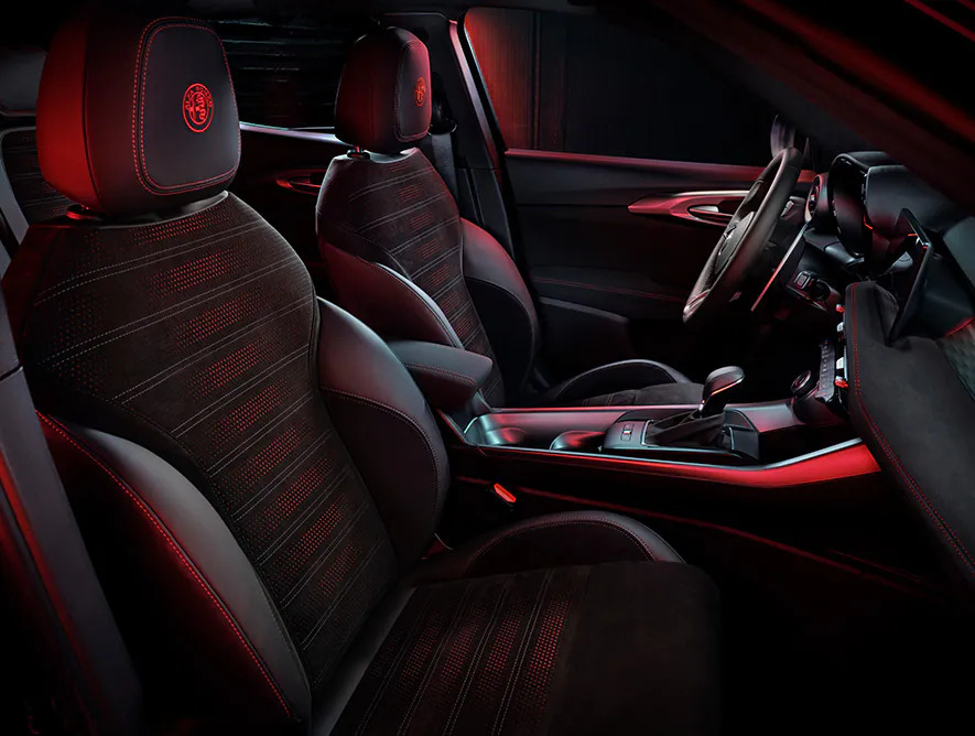Interior of a 2024 Alfa Romeo Tonale luxury crossover model, price, equipment, and more.