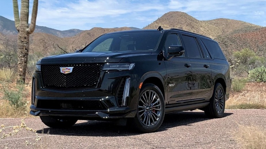 Black 2023 Cadillac Escalade V full-size luxury SUV