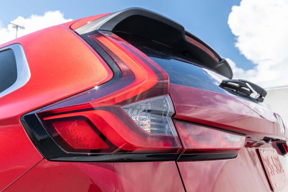 A red 2023 Honda CR-V, which is one of the best compact SUV. 