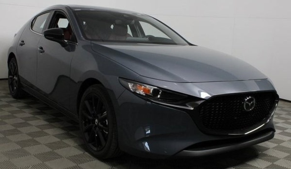 2023 Mazda 3 Carbon Edition in a showroom