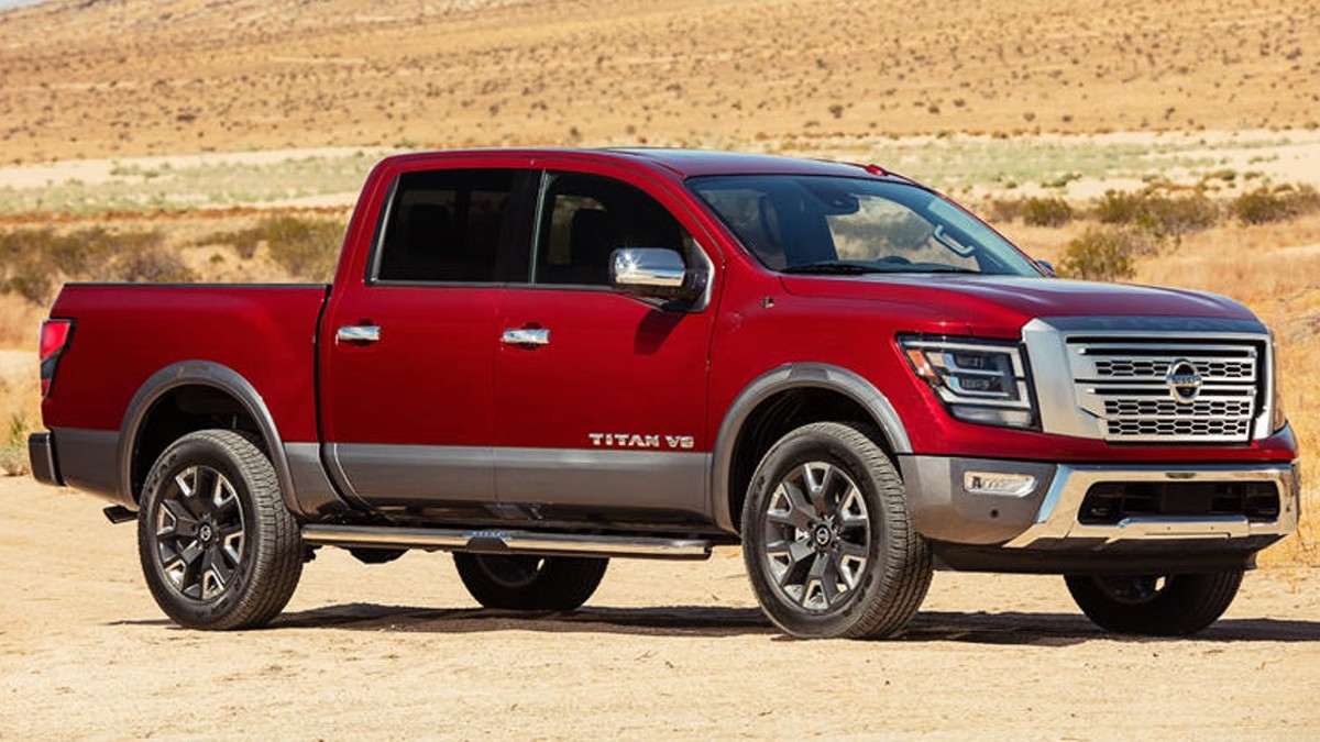 2023 Nissan Titan Parked Next to a Hill - The Titan is one of the worst full-size trucks but ranks high for reliability