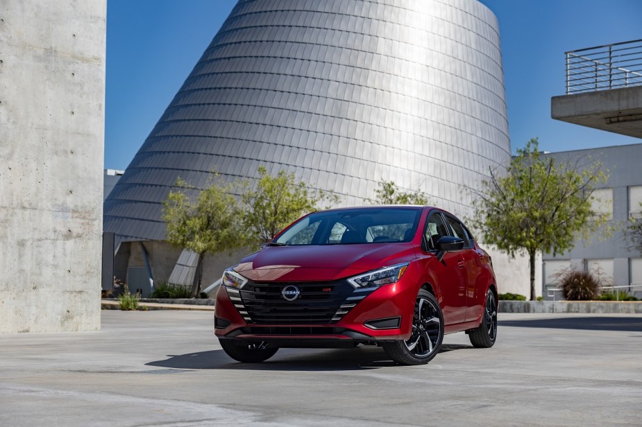 A 2023 Nissan Versa shows off its post-2022 refreshed design while retaining its low-cost car status. 