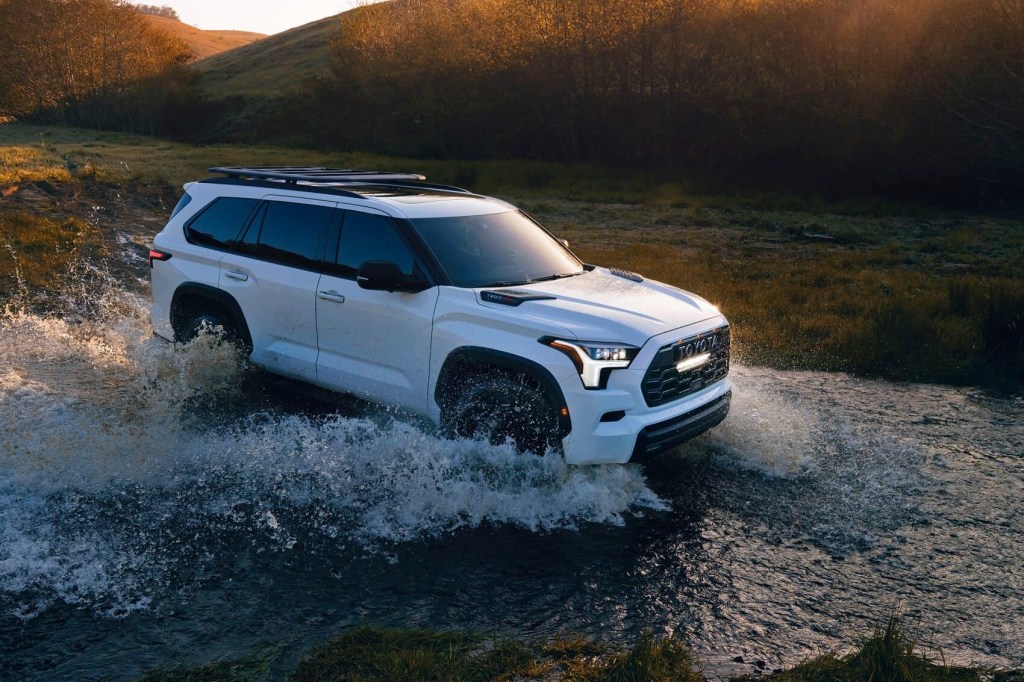 The 2023 Toyota Sequoia off-roading through water