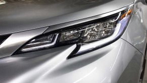 A silver 2023 Toyota Sienna headlight.
