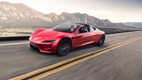 Red Tesla Roadster