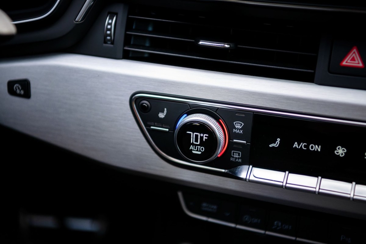 A close-up of the HVAC controls in the Audi A4