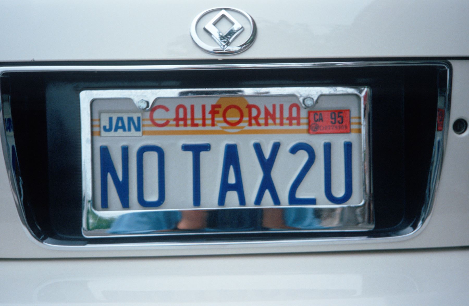 A California car sales tax vanity license plate