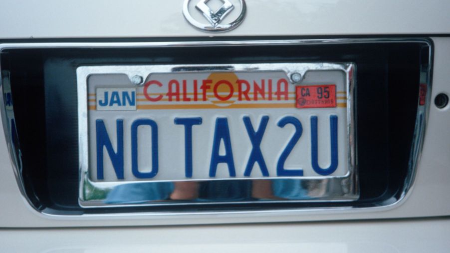 A California car sales tax vanity license plate