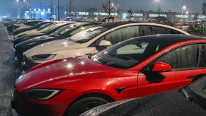 A row of cars with similar weight