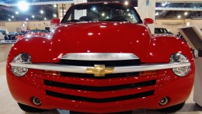 The front of a Chevy SSR, perhaps the worst truck Chevy has ever built.