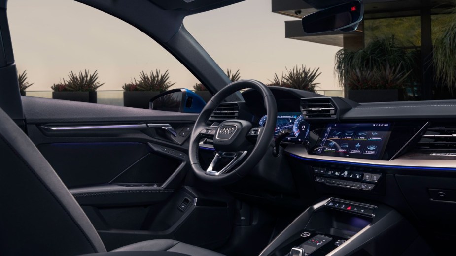 Dashboard in 2023 Audi A3, most affordable new Audi and one of best small luxury cars (Car and Driver)