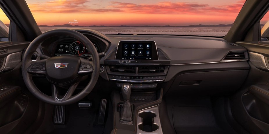 Dashboard in 2023 Cadillac CT4, most affordable new Cadillac model and a luxury car bargain 