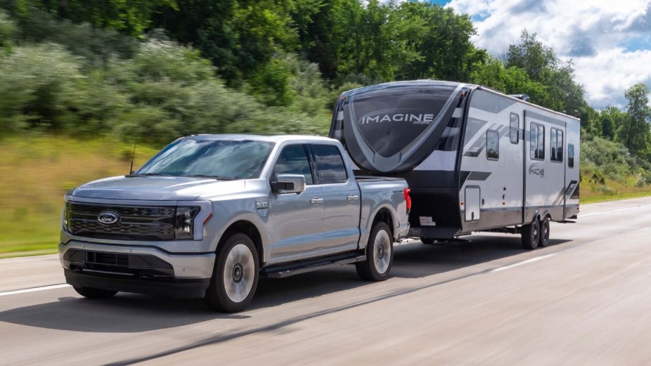 Ford F-150 Lightning Towing a Trailer