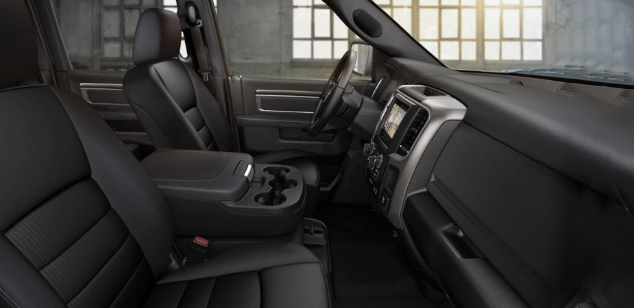 Front seats in 2023 Ram 1500 Classic, cheapest new Ram model and most affordable full-size pickup truck in America