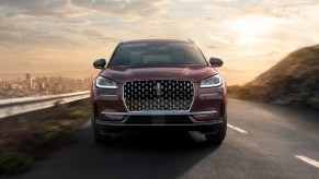 Front view of 2023 Lincoln Corsair, showing Lincoln as only American car brand on Consumer Reports 10 most reliable list