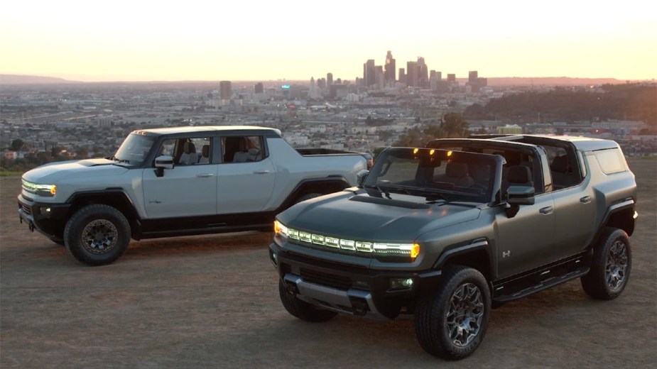 GMC Hummer EV SUV and Truck Posed