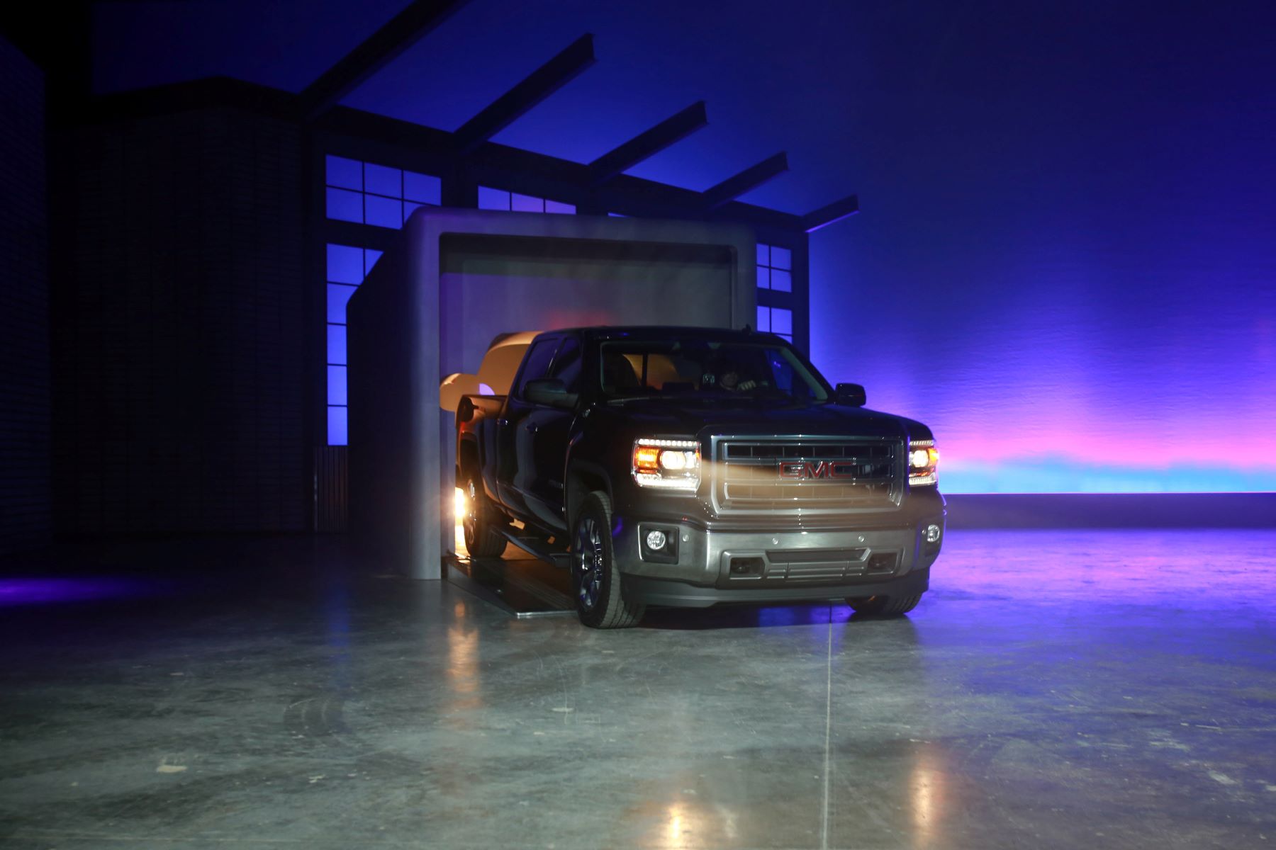 A General Motors (GM) presentation of the GMC Sierra and Chevrolet Silverado in Pontiac, Michigan