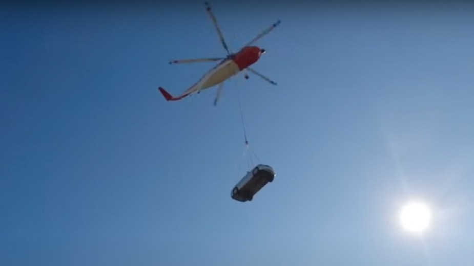 Helicopter drops Dodge Charger car 500 feet into Orbeez pool in viral MrBeast Facebook Watch video