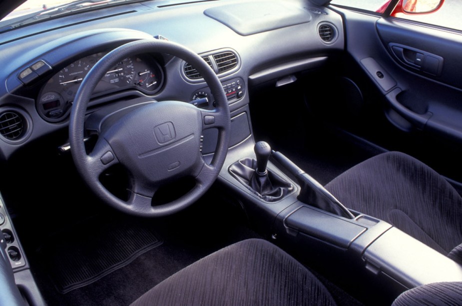 1997 Honda Del Sol interior with a few of the manual transmission shifter