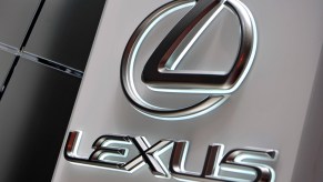 A Lexus logo, which is the maker of the most reliable Lexus.