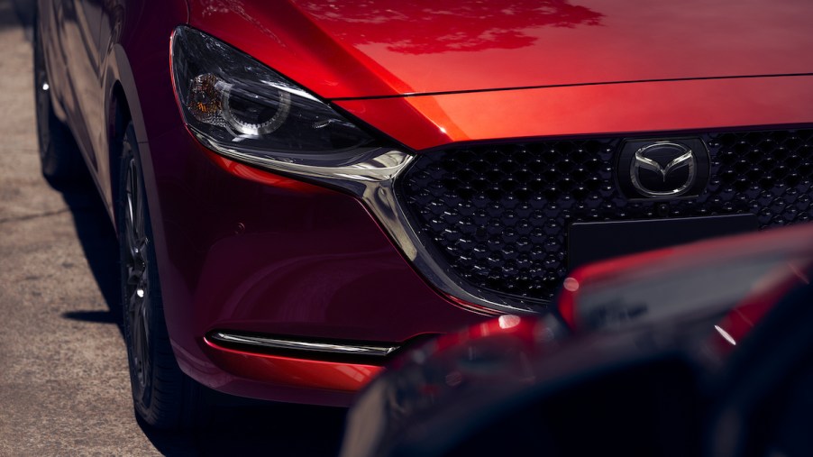 A Mazda 2 front end, which is one of the most reliable Mazda models.