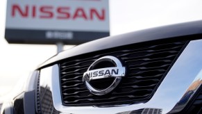 A Nissan car and logo which could be in need of a Nissan tune-up.