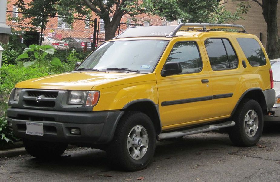 A yellow Nissan Xterra, this can be an off-road SUV for less than $10,000.