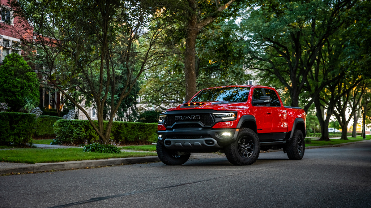 A red Ram 1500, with potential 2023 Ram 1500 trims under $40,000. 