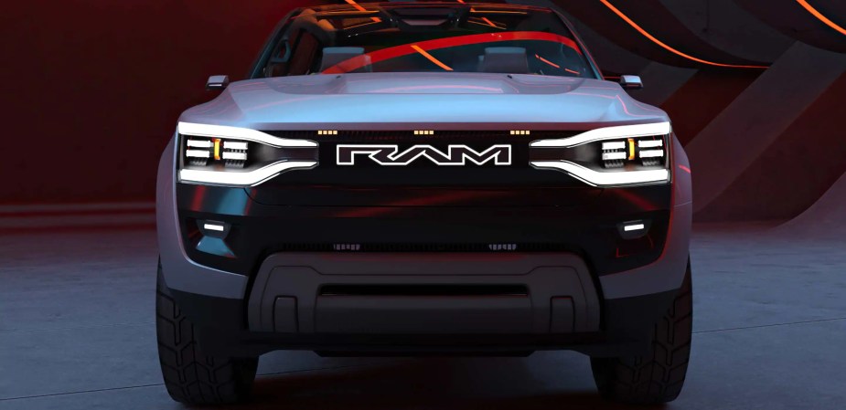 The front-end of a Ram electric truck.
