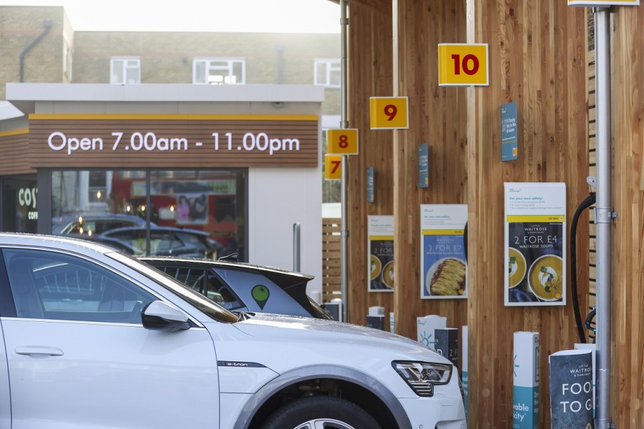 Shell Recharge Station numbered stalls