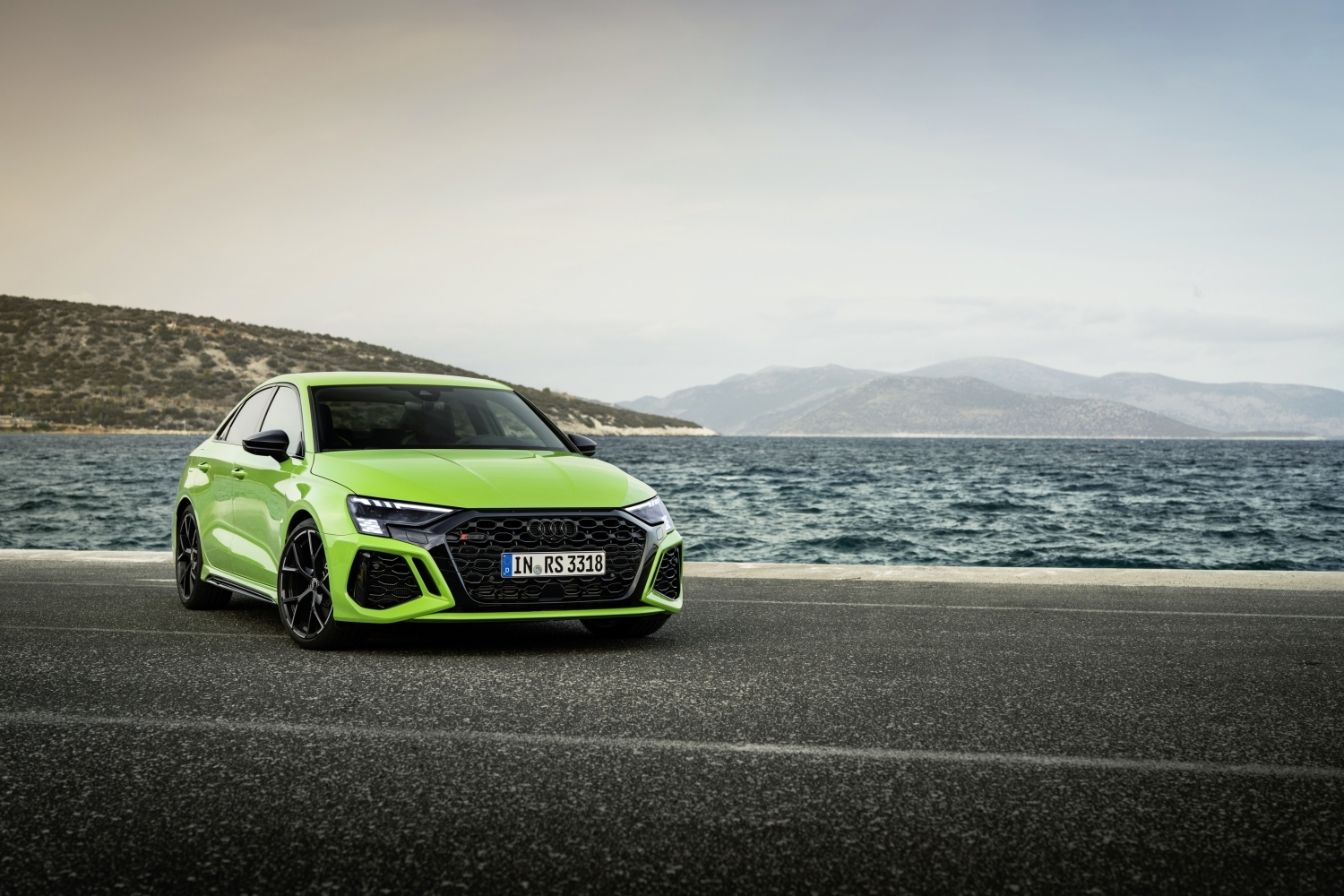 A green Audi RS 3